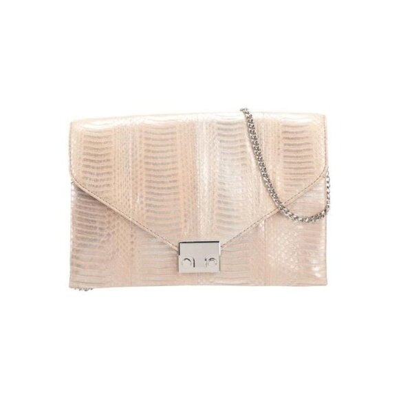 Loeffler Randall Handbags - Loeffler Randall Leather Push-Lock Clutch Neutral Animal Print Crossbody Bag